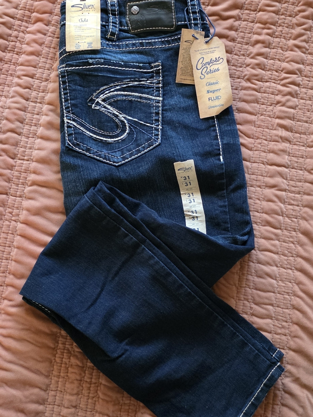 Silver Jeans Brand Women's Dark Blue Comfort Series Jeans - Size 31
